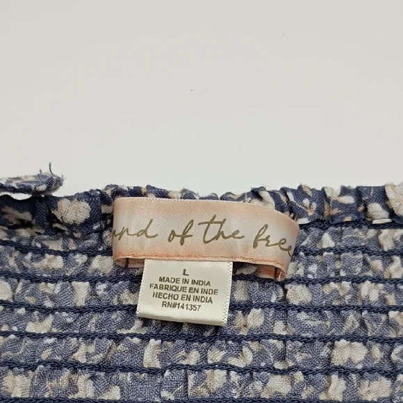 Band Of The Free Tiered Dress Smocked Large Ditsy Floral Western Garden Prairie - Picture 5 of 12